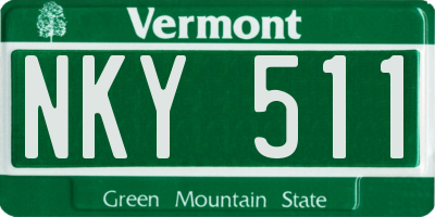 VT license plate NKY511