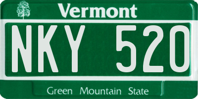 VT license plate NKY520