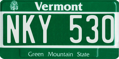 VT license plate NKY530