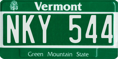 VT license plate NKY544