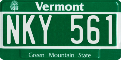 VT license plate NKY561