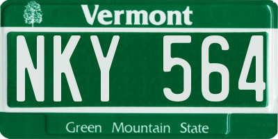 VT license plate NKY564
