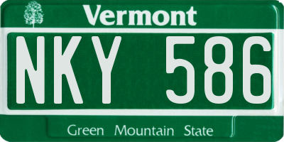 VT license plate NKY586