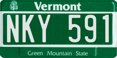 VT license plate NKY591