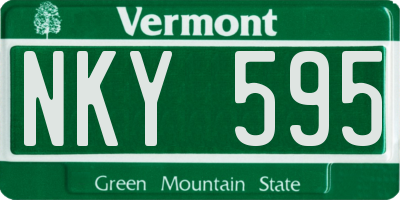 VT license plate NKY595