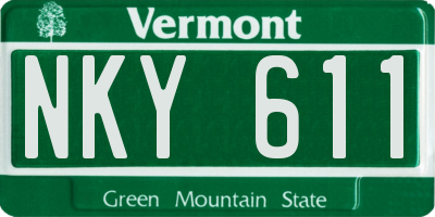 VT license plate NKY611
