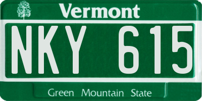VT license plate NKY615