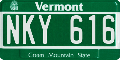 VT license plate NKY616
