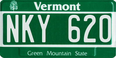 VT license plate NKY620