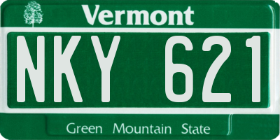 VT license plate NKY621