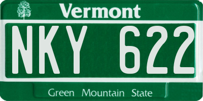 VT license plate NKY622
