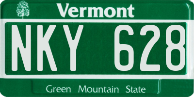 VT license plate NKY628