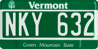 VT license plate NKY632