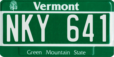 VT license plate NKY641