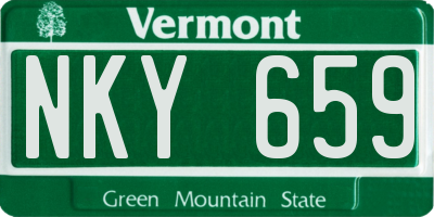 VT license plate NKY659