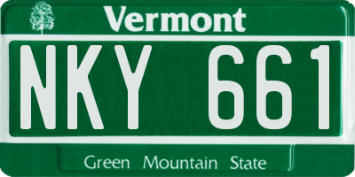 VT license plate NKY661