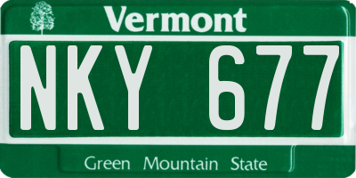 VT license plate NKY677