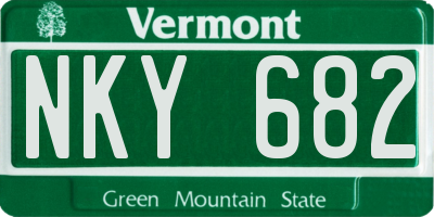 VT license plate NKY682