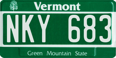 VT license plate NKY683