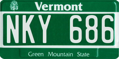 VT license plate NKY686