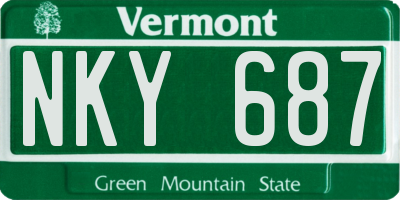 VT license plate NKY687