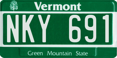 VT license plate NKY691