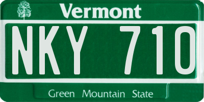 VT license plate NKY710