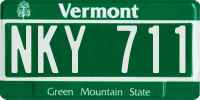 VT license plate NKY711