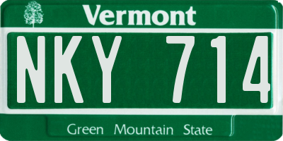 VT license plate NKY714