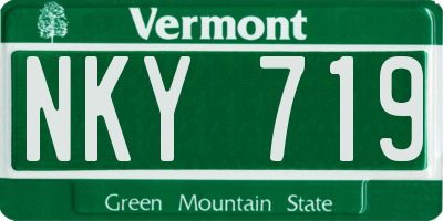 VT license plate NKY719