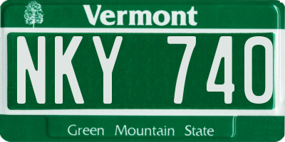 VT license plate NKY740