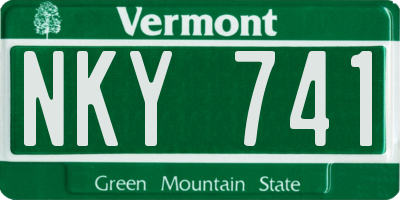 VT license plate NKY741