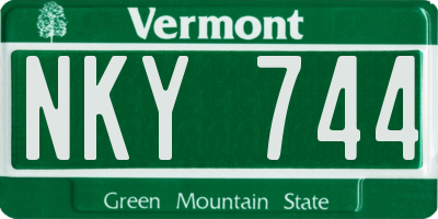 VT license plate NKY744