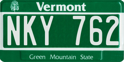 VT license plate NKY762