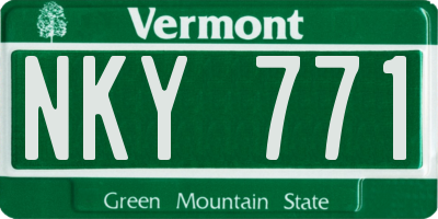 VT license plate NKY771