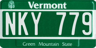 VT license plate NKY779