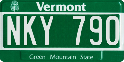 VT license plate NKY790
