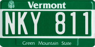 VT license plate NKY811