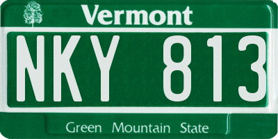 VT license plate NKY813