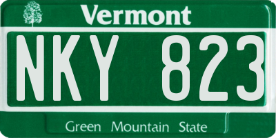 VT license plate NKY823