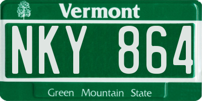 VT license plate NKY864