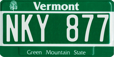 VT license plate NKY877