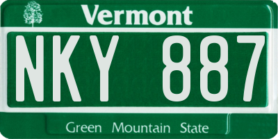 VT license plate NKY887