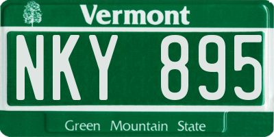 VT license plate NKY895