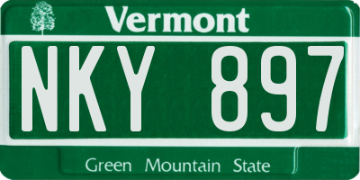 VT license plate NKY897