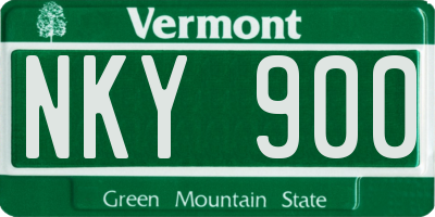 VT license plate NKY900