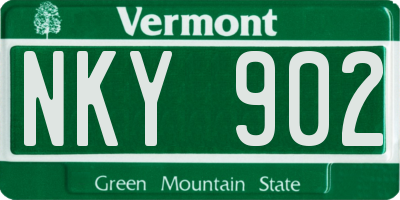 VT license plate NKY902