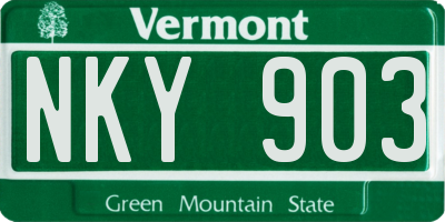 VT license plate NKY903