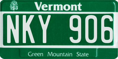 VT license plate NKY906