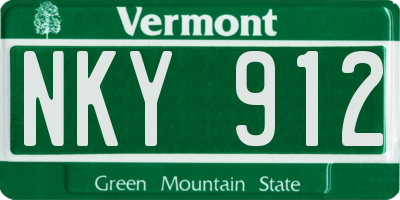 VT license plate NKY912